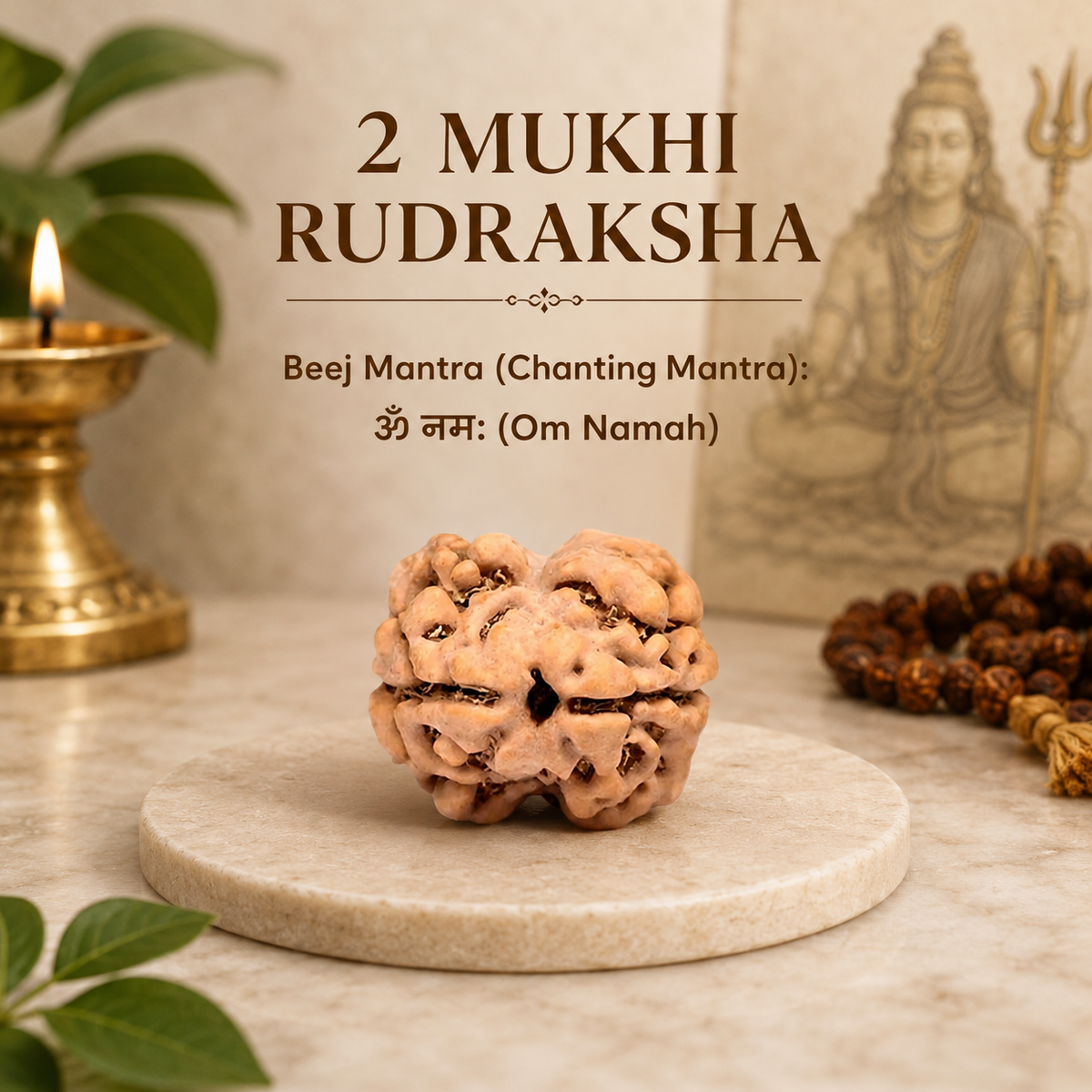 Nepal Origin 2 Mukhi Rudraksha - 17mm to 22mm