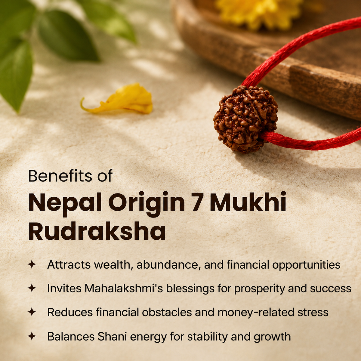 Nepal Origin 7 Mukhi Rudraksha - 17mm to 22mm