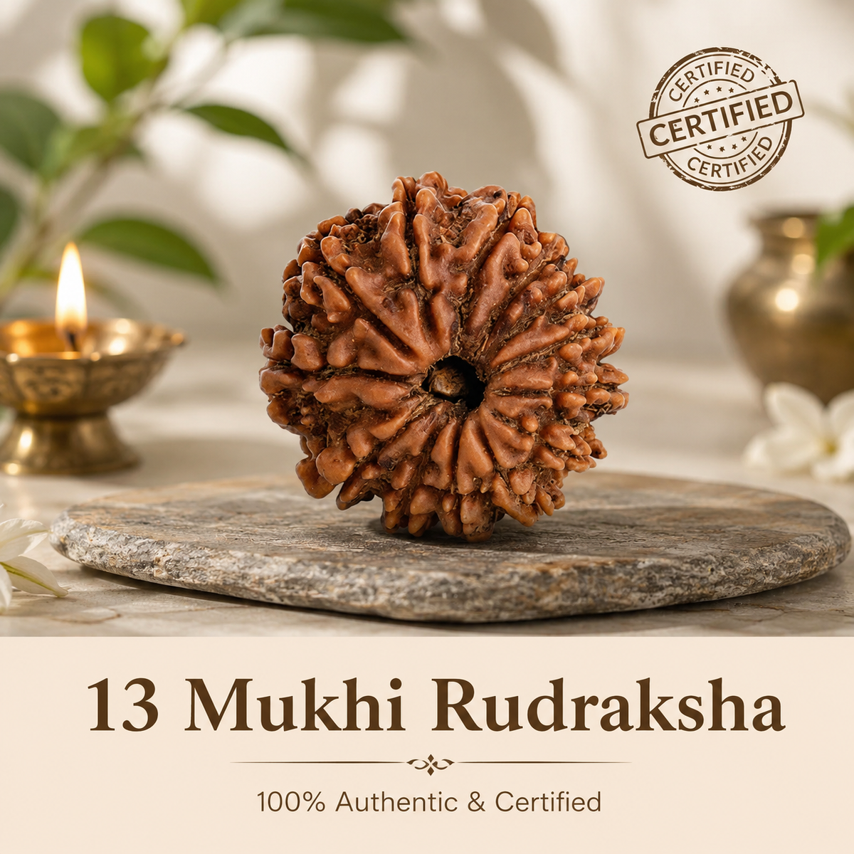 Nepal Origin 13 Mukhi Rudraksha - 17mm to 22mm