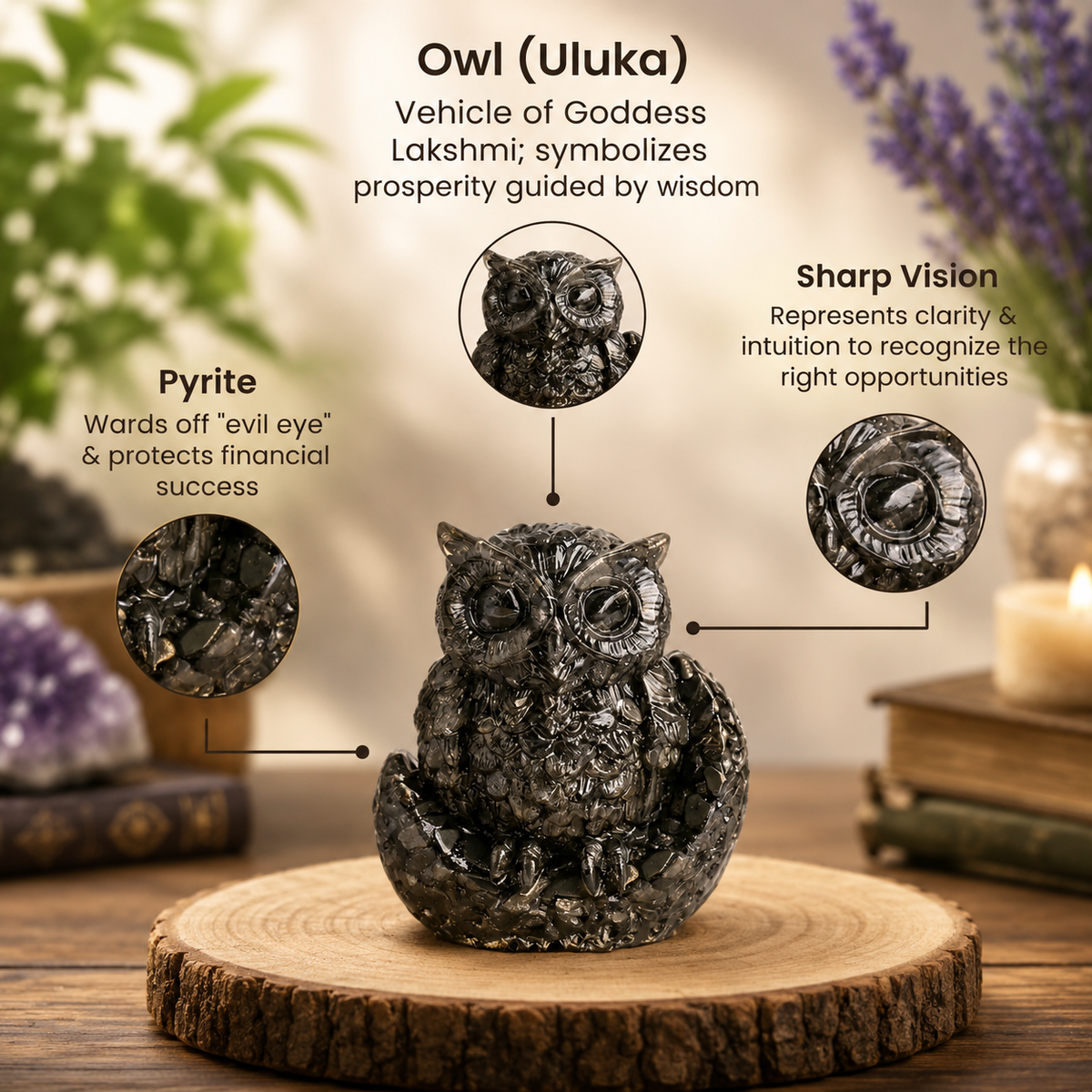 Owl Pyrite Stone