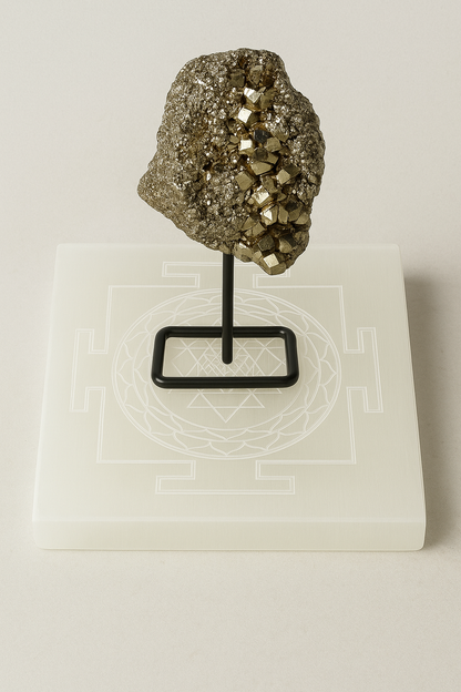 Pyrite Crystal Stand: A Symbol of Strength and Abundance | Money Magnet