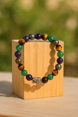 Sampatti Sutra (Thread of Wealth) | Amethyst, Tiger Eye, Pyrite and Green Aventurine