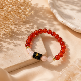 Virgo (कन्या राशि) Zodiac Carnelian & Milky Quartz Bracelet  (Bracelet + Free Raw Selenite Tray/Plate)