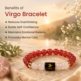Virgo (कन्या राशि) Zodiac Carnelian & Milky Quartz Bracelet  (Bracelet + Free Raw Selenite Tray/Plate)