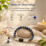Libra (तुला राशि) Zodiac Lapis Lazuli & Howlite Bracelet (Bracelet + Free Raw Selenite Tray ✨)