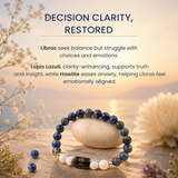 Libra (तुला राशि) Zodiac Lapis Lazuli & Howlite Bracelet (Bracelet + Free Raw Selenite Tray ✨)