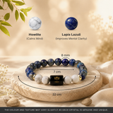 Libra (तुला राशि) Zodiac Lapis Lazuli & Howlite Bracelet (Bracelet + Free Raw Selenite Tray ✨)