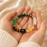 Dhan Yog Bracelet with Personalized Zodiac Charm with a FREE Raw Selenite Charging Plate