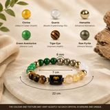 Dhan Yog Bracelet with Personalized Zodiac Charm with a FREE Raw Selenite Charging Plate