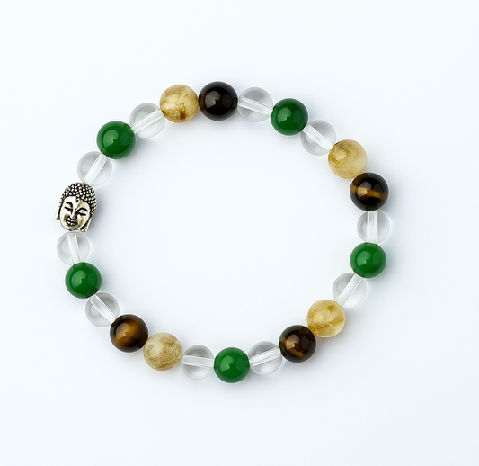 Competitive Exam Crystal Bracelet | Lab Certified | Promotes Attracts Good Luck, Promotes Focus, Concentration and Confidence - Unisex, 8 mm beads Bracelet