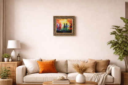 7 Horse Pyrite Frame – Prosperity &amp; Success Decor