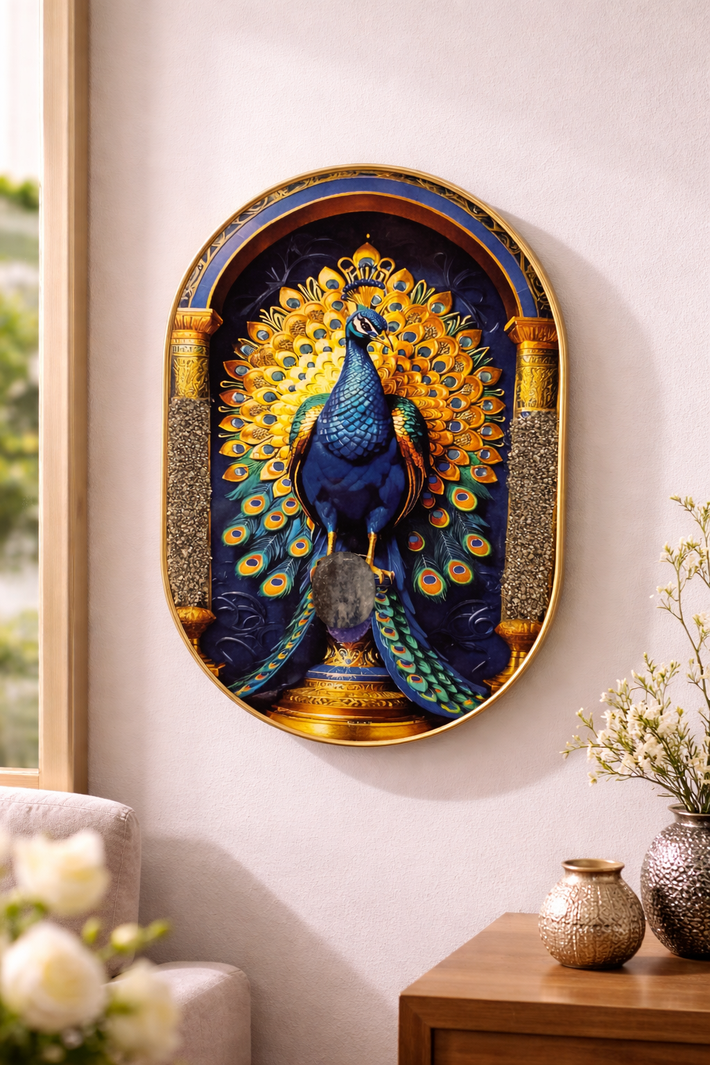 Peacock Pyrite Frame  – Luxury Prosperity & Elegance Frame