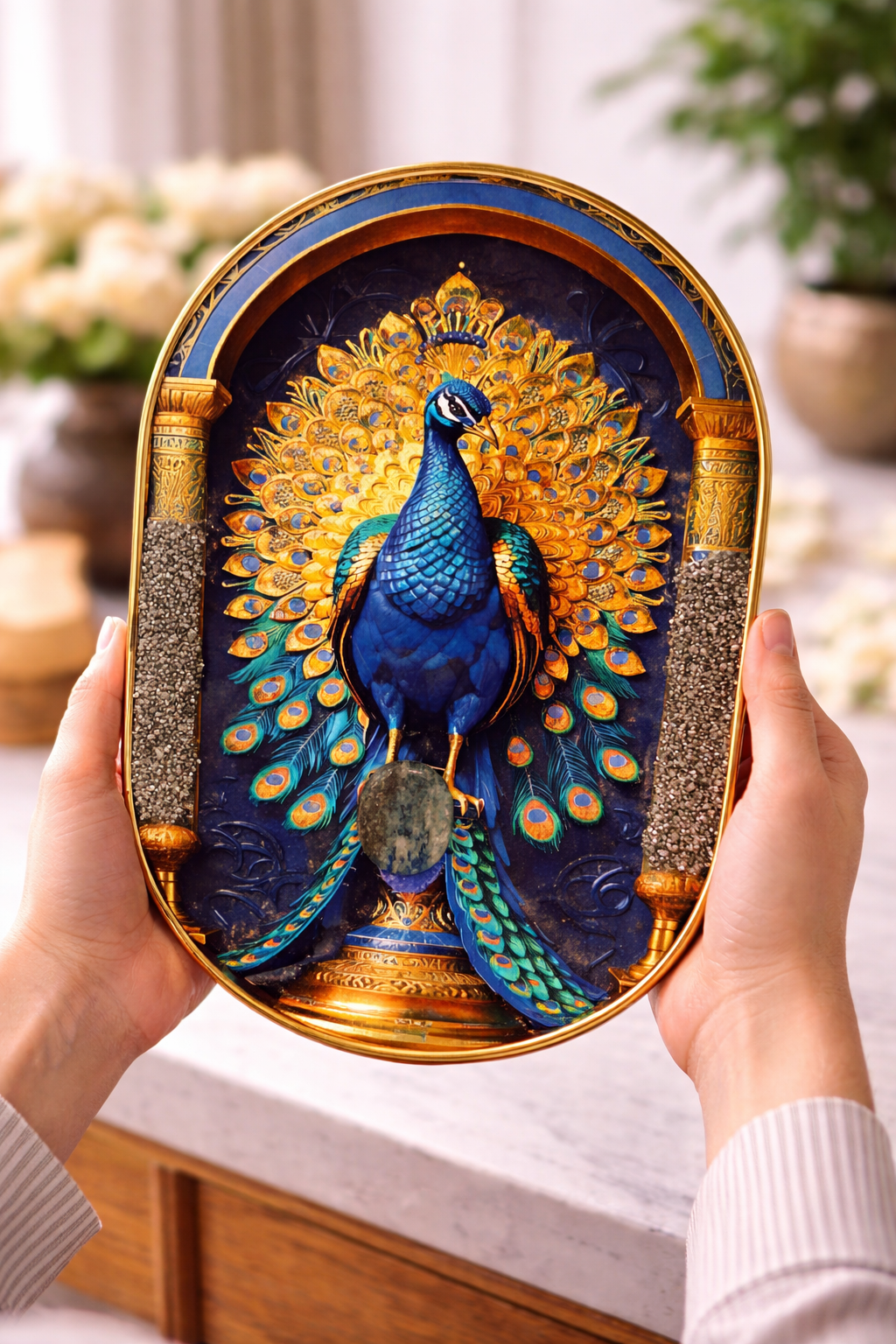 Peacock Pyrite Frame  – Luxury Prosperity & Elegance Frame