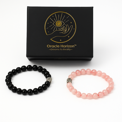 Karwa Chauth Soul Connection Hamper – Rose Quartz & Black Obsidian Bracelets