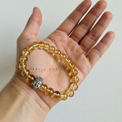 Natural Citrine  Crystal Bracelet | Lab Certified | For Growth, abundance and confidence - Unisex, 8 mm beads Bracelet