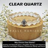 Clear Quartz  Crystal Bracelet | Lab Certified | Amplifies Energy, Enhances Clarity and focus - Unisex, 8 mm beads Bracelet