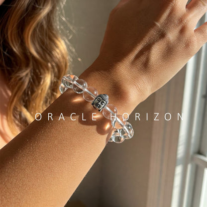 Clear Quartz  Crystal Bracelet | Lab Certified | Amplifies Energy, Enhances Clarity and focus - Unisex, 8 mm beads Bracelet