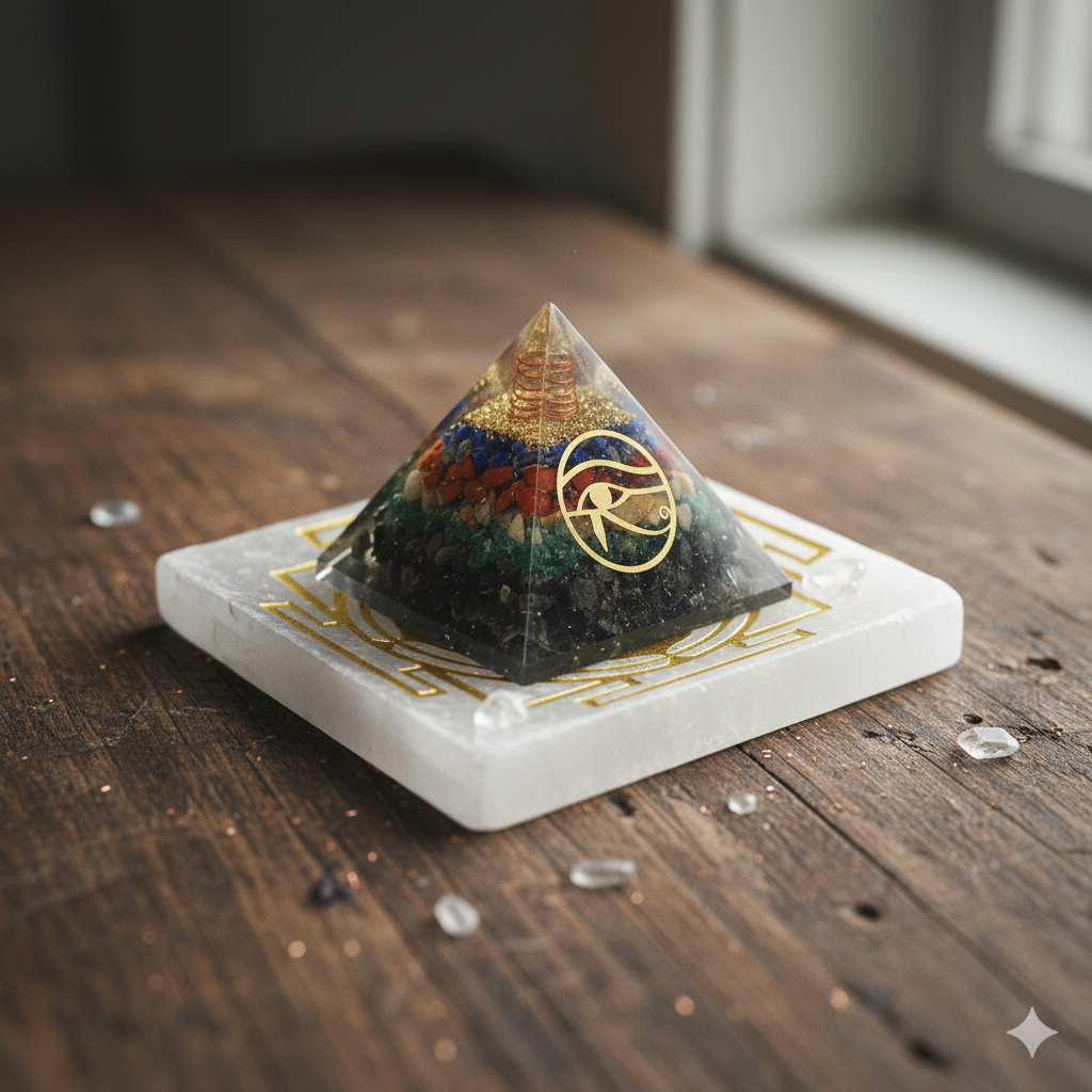 Sampurna Dhan Shakti Combo – Selenite Cleansing Tray & Energy Pyramid