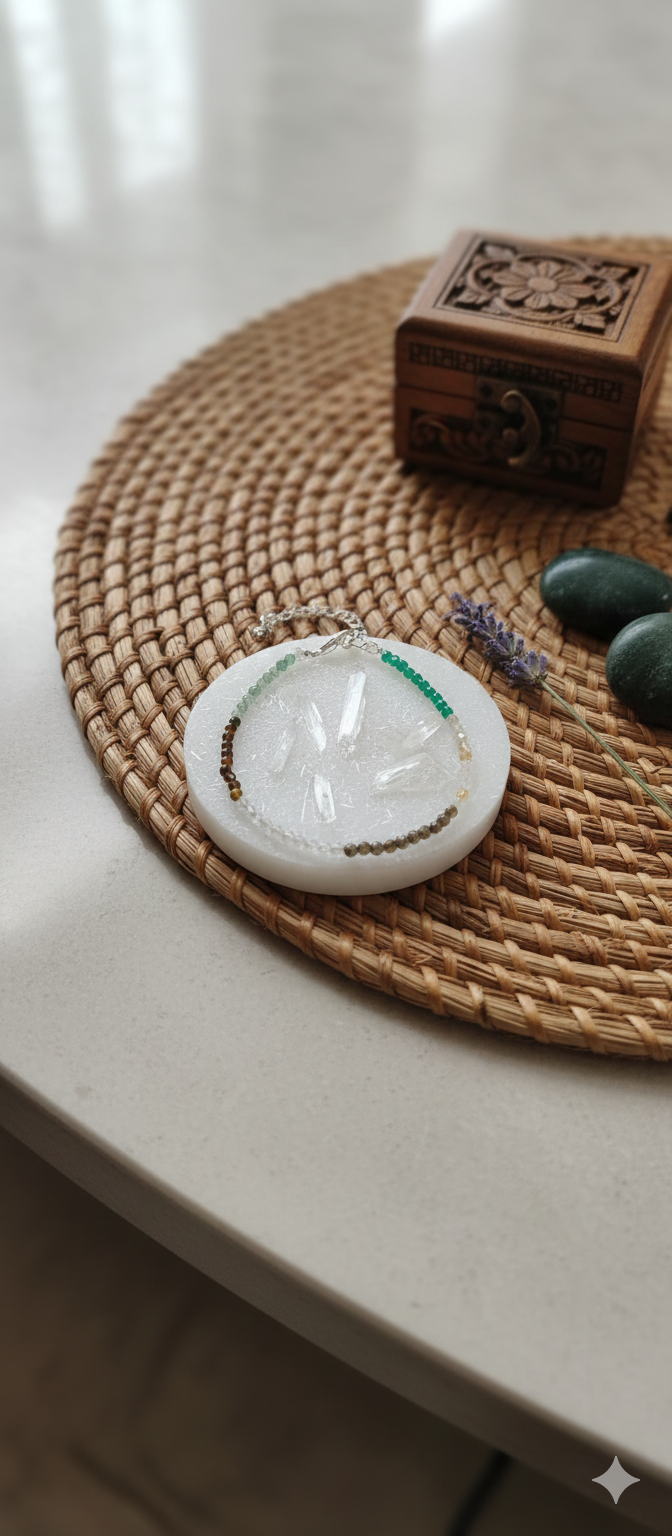 Dhanyog Anklet  & selenite tray  Combo