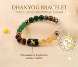 Dhan Yog Bracelet with Personalized Zodiac Charm with a FREE Raw Selenite Charging Plate