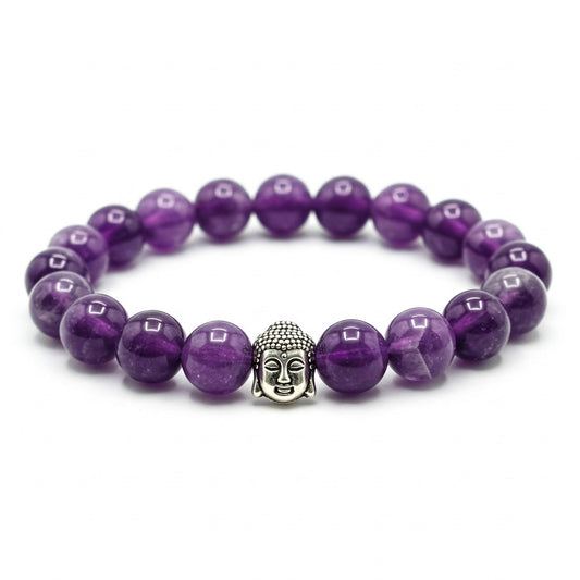 Amethyst  Crystal Bracelet | Lab Certified | For Courage, Protector And Will Power - Unisex, 8 mm beads Bracelet