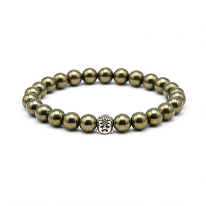 Pyrite  Crystal Bracelet | Lab Certified | For Financial Gains, Abundance and Prosperity | Money Mangnet - Unisex, 8 mm beads Bracelet