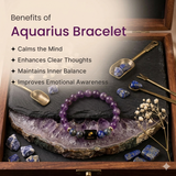 Aquarius (कुंभ राशि) Zodiac Amethyst & Lapis Lazuli Bracelet (Bracelet + Free Raw Selenite Tray ✨)