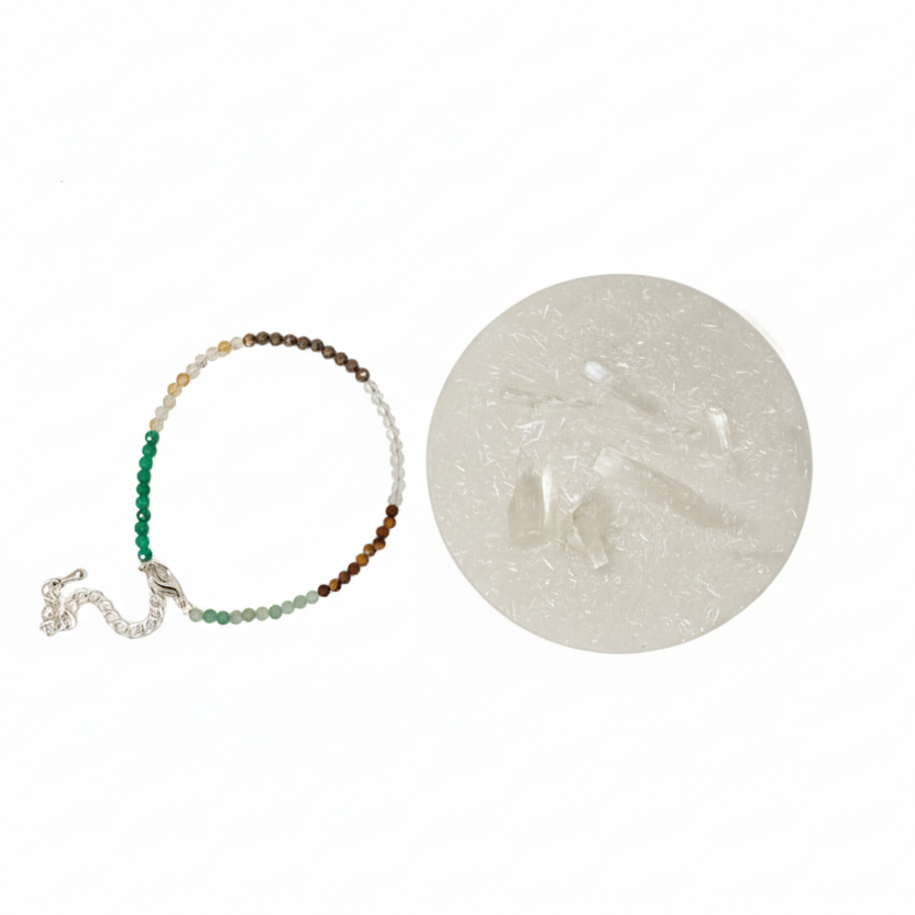 Dhanyog Anklet  & selenite tray  Combo