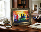 7 Horse Pyrite Frame – Prosperity &amp; Success Decor