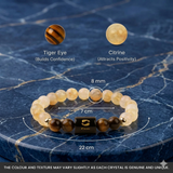 Pisces (मीन राशि) Zodiac Citrine & Tiger Eye Bracelet (Bracelet + Free Raw Selenite Tray ✨)