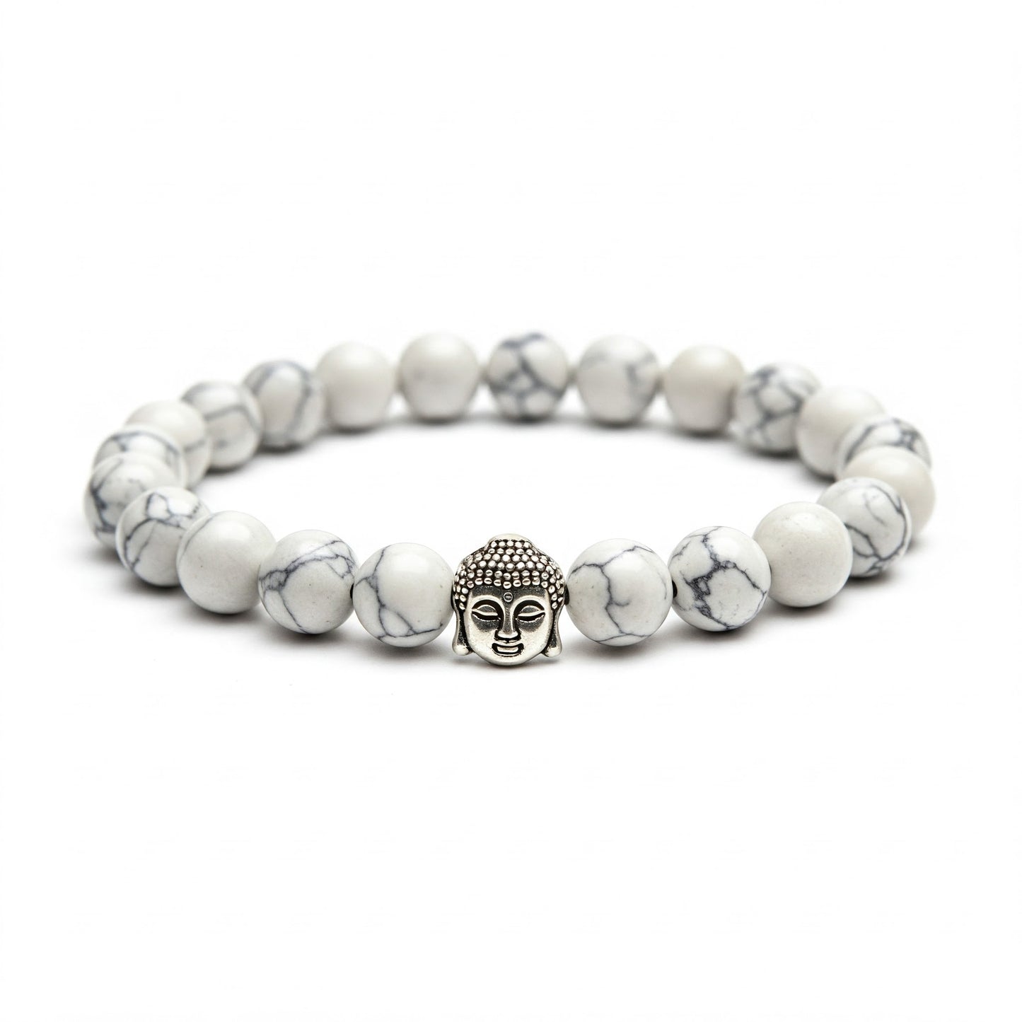 Howlite  Crystal Bracelet | Lab Certified | For reducing anxiety and stress - Unisex, 8 mm beads Bracelet