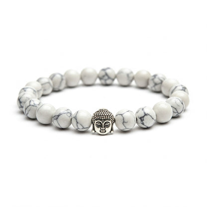 Howlite  Crystal Bracelet | Lab Certified | For reducing anxiety and stress - Unisex, 8 mm beads Bracelet
