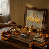 Prosperity Energy Combo - 7 Horse Pyrite Frame (14" X 14") + Money Magnet Pyramid + Selenite Tray