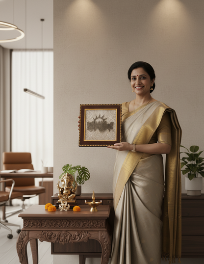 Pyrite 7 Horses on Selenite Frame – India’s First Self-Charging Pyrite 7 Horses Frame - 20X Energy Amplification