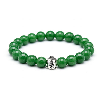 Green Jade  Crystal Bracelet | Lab Certified | For Abundance and Prosperity and Heart Chakra  - Unisex, 8 mm beads Bracelet