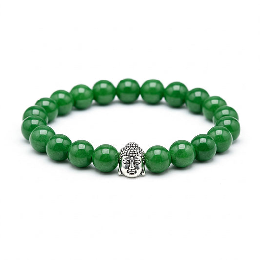 Green Jade  Crystal Bracelet | Lab Certified | For Abundance and Prosperity and Heart Chakra  - Unisex, 8 mm beads Bracelet