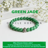 Green Jade  Crystal Bracelet | Lab Certified | For Abundance and Prosperity and Heart Chakra  - Unisex, 8 mm beads Bracelet