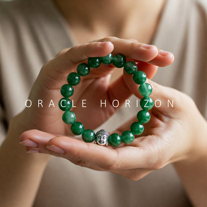 Green Jade  Crystal Bracelet | Lab Certified | For Abundance and Prosperity and Heart Chakra  - Unisex, 8 mm beads Bracelet