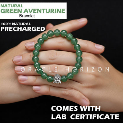 Green Aventurine  Crystal Bracelet | Lab Certified | For Abundance and Prosperity and Heart Chakra Healing - Unisex, 8 mm beads Bracelet