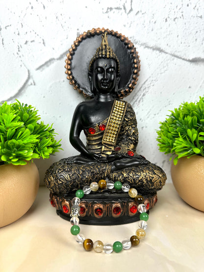 Competitive Exam Crystal Bracelet | Lab Certified | Promotes Attracts Good Luck, Promotes Focus, Concentration and Confidence - Unisex, 8 mm beads Bracelet