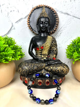 Wealth Shield  Crystal Bracelet | Lab Certified | Pyrite and Obsidian | For Financial Gains, Protection and Abundance - Unisex, 8 mm beads Bracelet