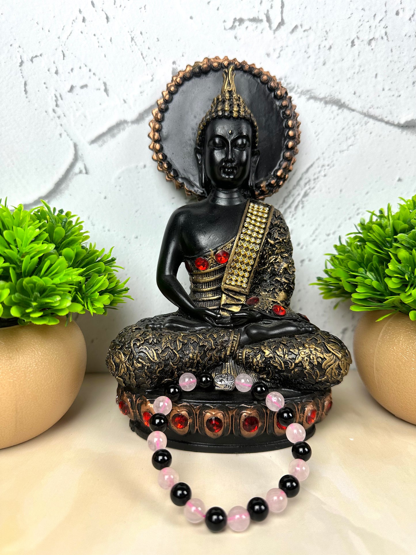 Love and Protection  Crystal Bracelet | Rose Quartz and Obsidian | Lab Certified | Promotes love and protection - Unisex, 8 mm beads Bracelet