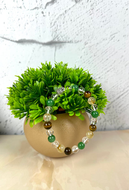 Competitive Exam Crystal Bracelet | Lab Certified | Promotes Attracts Good Luck, Promotes Focus, Concentration and Confidence - Unisex, 8 mm beads Bracelet