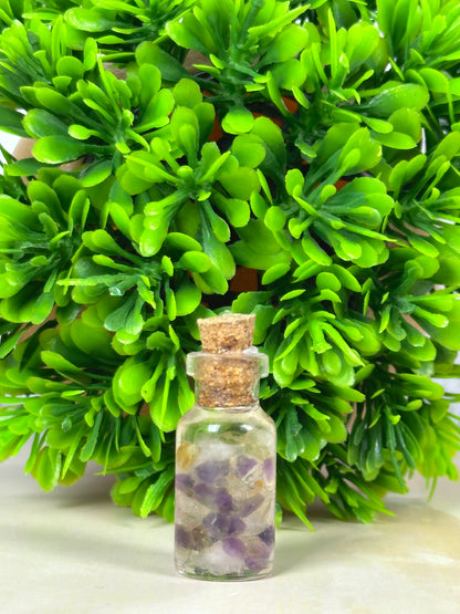 Crystal Chip Jar | Clear Quartz, Citrine , Amethyst | Promotes Abundance, prosperity and financial Sucesss - Unisex, 8 mm beads Bracelet