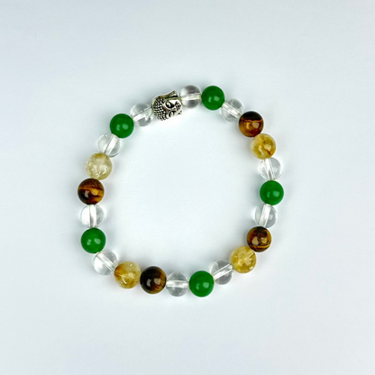 Competitive Exam Crystal Bracelet | Lab Certified | Promotes Attracts Good Luck, Promotes Focus, Concentration and Confidence - Unisex, 8 mm beads Bracelet