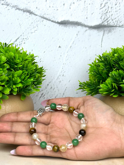 Competitive Exam Crystal Bracelet | Lab Certified | Promotes Attracts Good Luck, Promotes Focus, Concentration and Confidence - Unisex, 8 mm beads Bracelet