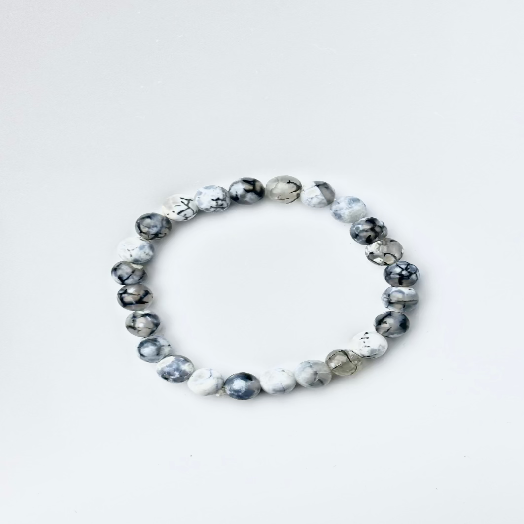 Dragon Vein  Crystal Bracelet | Lab Certified | Protection, Courage, Vitality and Emotional  - Unisex, 8 mm beads Bracelet