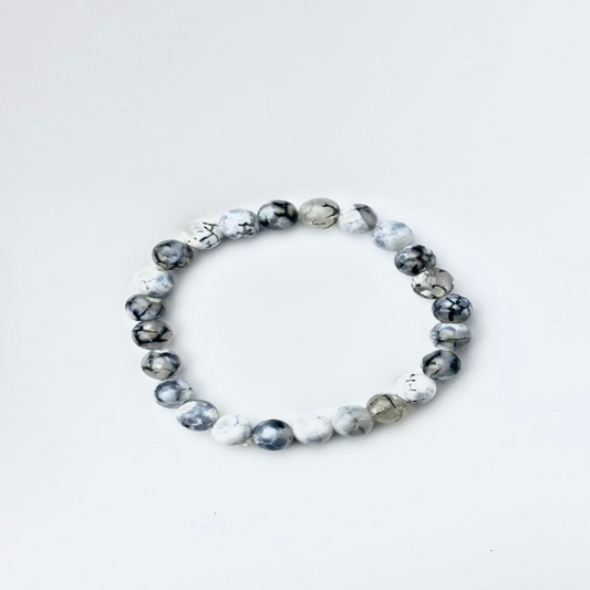 Dragon Vein  Crystal Bracelet | Lab Certified | Protection, Courage, Vitality and Emotional  - Unisex, 8 mm beads Bracelet