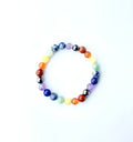 Natural 7 Chakra Bracelet 8 mm Red Jasper, Carnelian, Yellow Aventurine, Green Aventurine, Turquoise, Sodalite, Amethyst, and Hematite Round Beads Bracelet For Unisex Adult