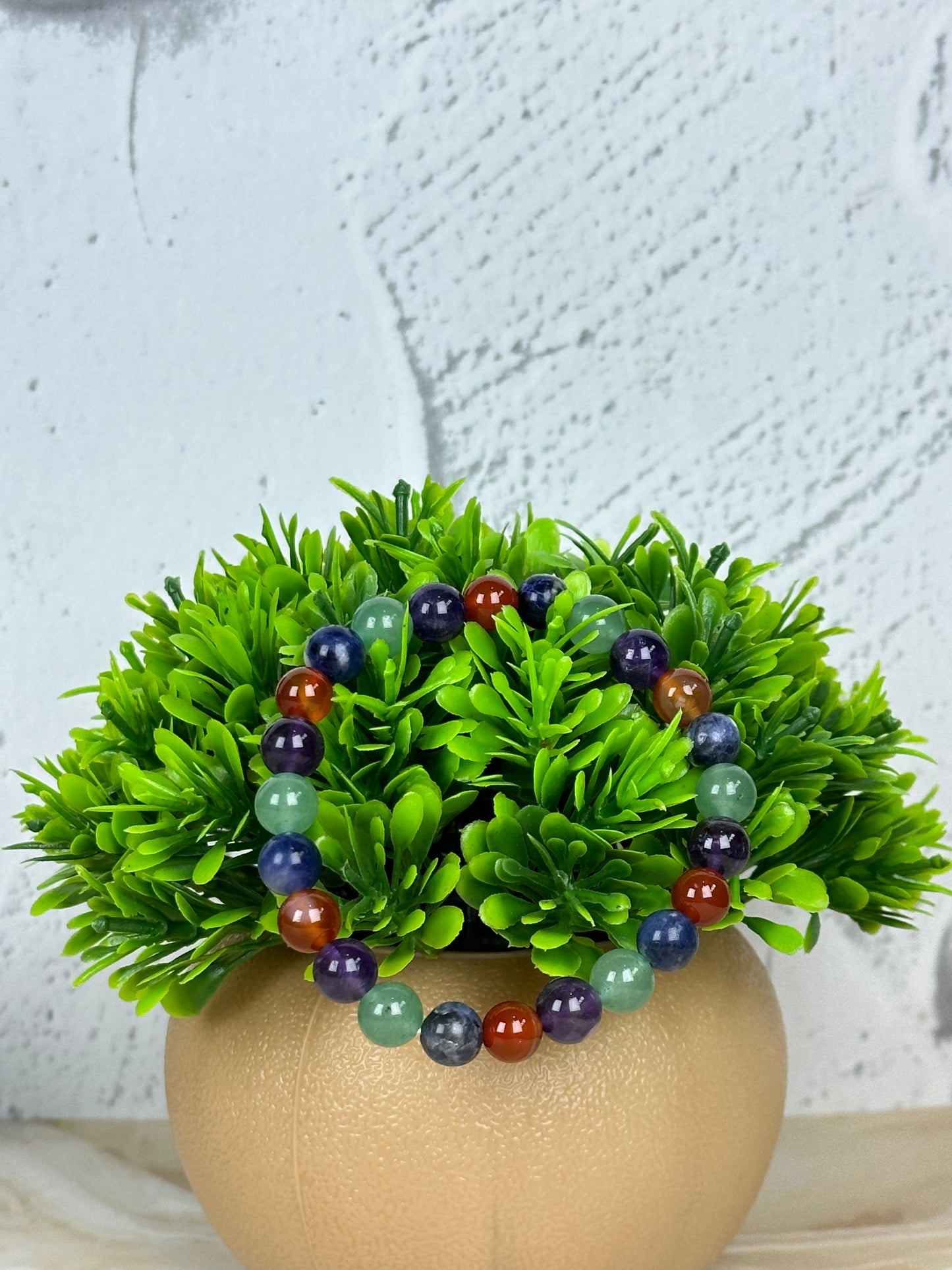 Weight Loss Bracelet: Green Aventurine, Sodalite, Amethyst & Carnelian